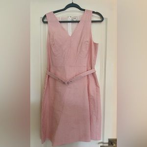 J. crew Pink and white Pinstripes sleeveless dress